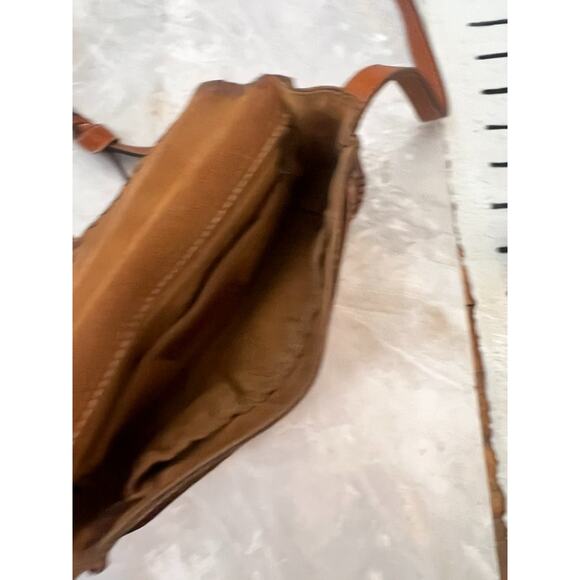 Patricia Nash Barcellona Saddle Bag Burnished Tooled Italian Brown Leather - Picture 8 of 11